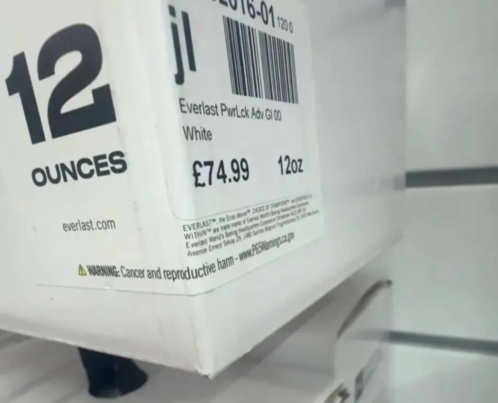 A British shopper was left shocked after finding a ‘cancer’ warning on a pair of boxing gloves in a UK store. Shannon Murphy was stunned when she investigated a large.