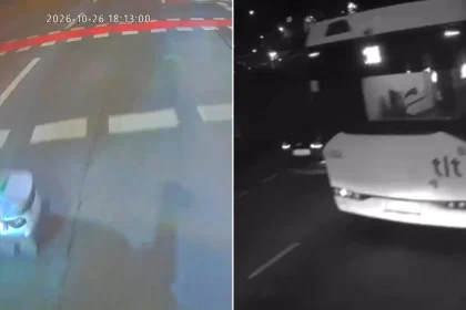A delivery robot jumped a red light, smashed into a city bus and then drove off, leaving up to nine passengers injured. The autonomous Starship machine whizzed over a.
