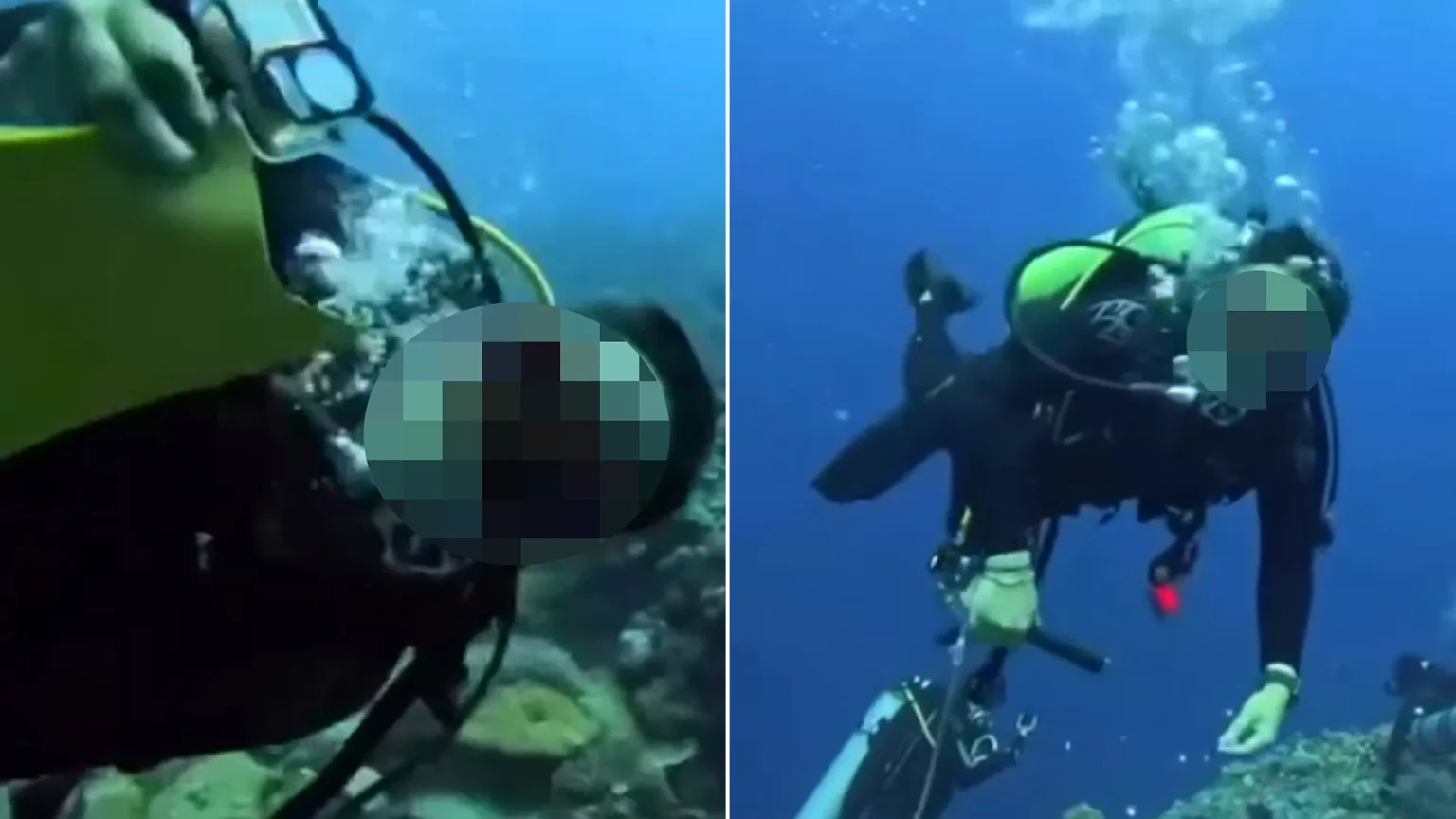 Diving instructor attacks Taiwanese celebrity and attempts to remove mask 30 metres underwater in shocking incident off Palau. Investigation underway.