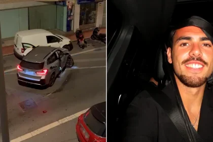 UD Almería footballer Álex Sola caught on camera fleeing crash scene after hitting three parked cars. Breathalyser test showed he was three times over the legal limit.