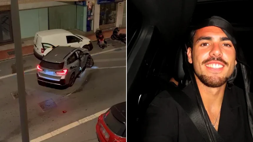 UD Almería footballer Álex Sola caught on camera fleeing crash scene after hitting three parked cars. Breathalyser test showed he was three times over the legal limit.