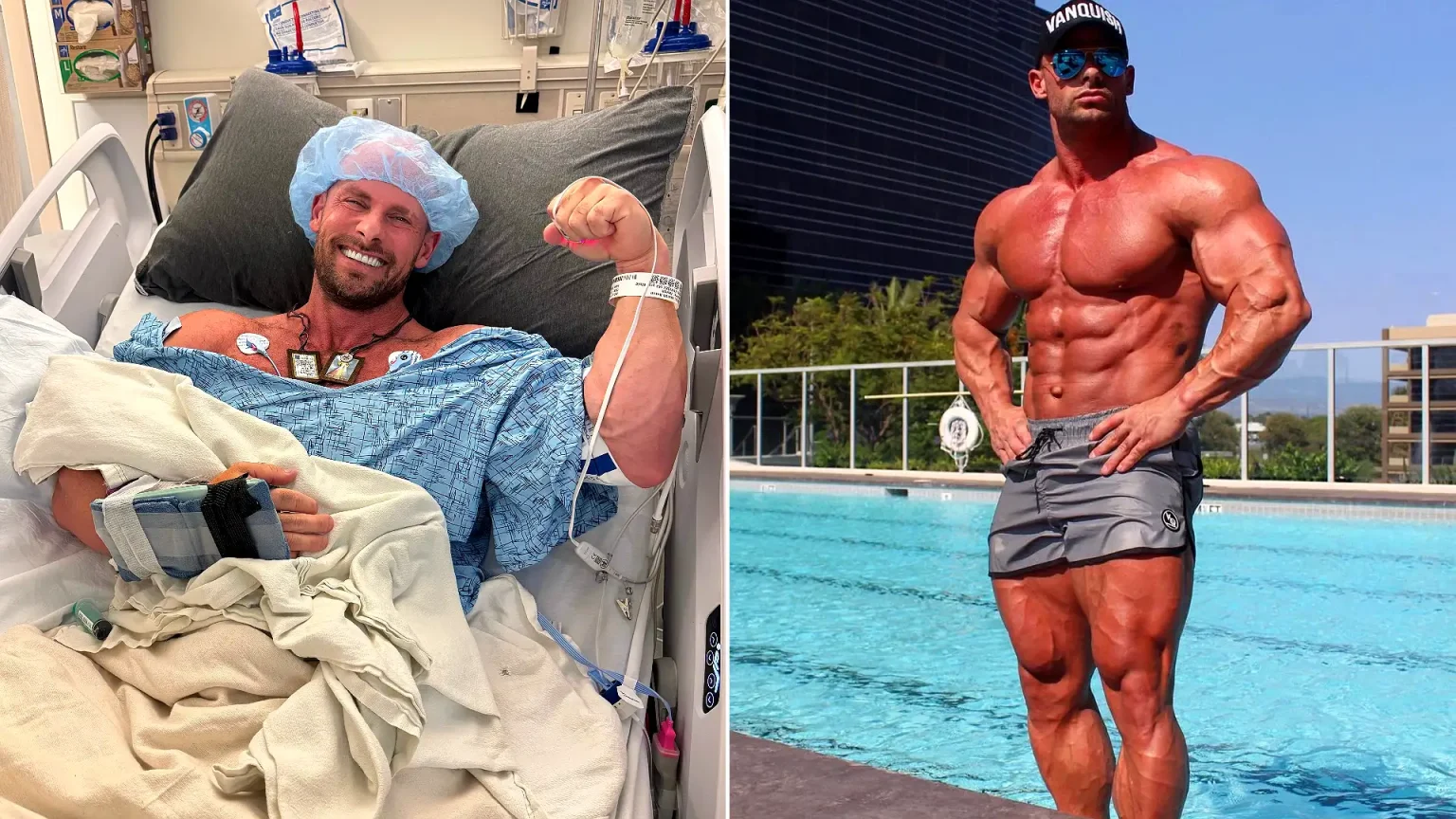 Fitness influencer Joey Swoll, 40, rushed to hospital for heart scare after rough few days - bodybuilder asks fans for prayers as he recovers in hospital bed.