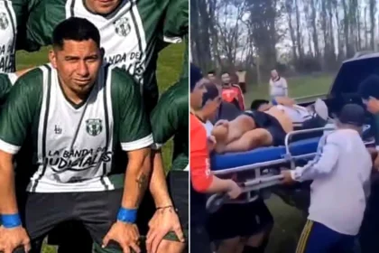 Footballer suffers three cardiac arrests during match and rushed to hospital in pickup truck after ambulance delays in Argentina.