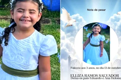 Three-year-old girl Elliza Ramos Salvador killed after being struck by forklift driven by her uncle at biscuit factory in Brazil. The tragic accident occurred when she ran into the vehicle's path.