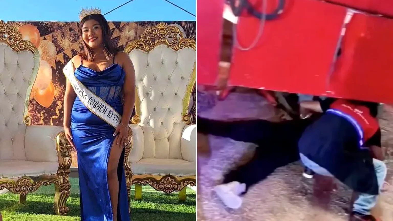 A teenager has died after falling from a fairground ride during a festival. Gabriela Rodríguez Tezoco, 18, came free from her seat as the ride, known as The Pendulum.
