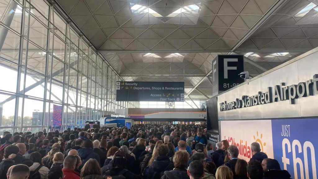 Hundreds of passengers were left trapped in a major UK airport due to a ‘power outage’ with alarms blasting in the terminal.