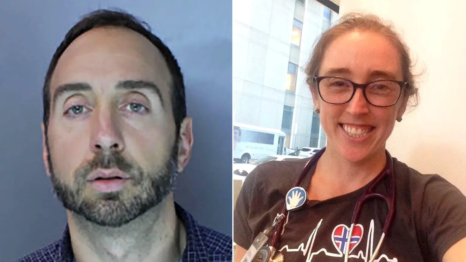 Husband charged with murder after allegedly strangling paediatrician wife and setting body on fire while daughter slept upstairs in Pennsylvania home.