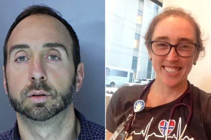 Husband charged with murder after allegedly strangling paediatrician wife and setting body on fire while daughter slept upstairs in Pennsylvania home.