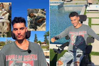 Model left paralysed from chest down after diving into mislabelled shallow pool. Now 27, Isaac Lambert has gone viral sharing his story of survival and seven surgeries.