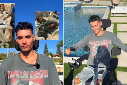 Model left paralysed from chest down after diving into mislabelled shallow pool. Now 27, Isaac Lambert has gone viral sharing his story of survival and seven surgeries.