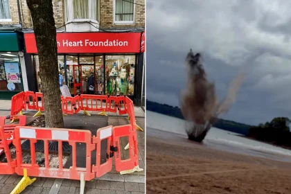 Charity shop staff were left stunned when a high-explosive mortar was handed in as a donation. The Royal Navy was forced to detonate it on a beach.