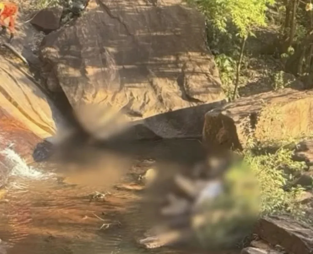 Young couple plunge 280ft to their deaths at Brazilian waterfall after slipping on rocks during rescue attempt, leaving 11-month-old daughter orphaned.