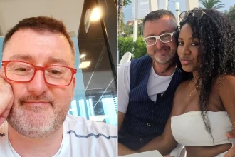 A man who allegedly stabbed his fiancé and mother-of-two to death with a 12.9-inch blade has reportedly turned himself in.