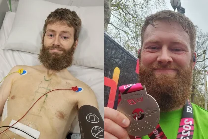 Runner Chris Poole's life was saved by his run club when he suffered cardiac arrest mid-jog. CPR and a defibrillator proved life-saving during his shocking collapse.