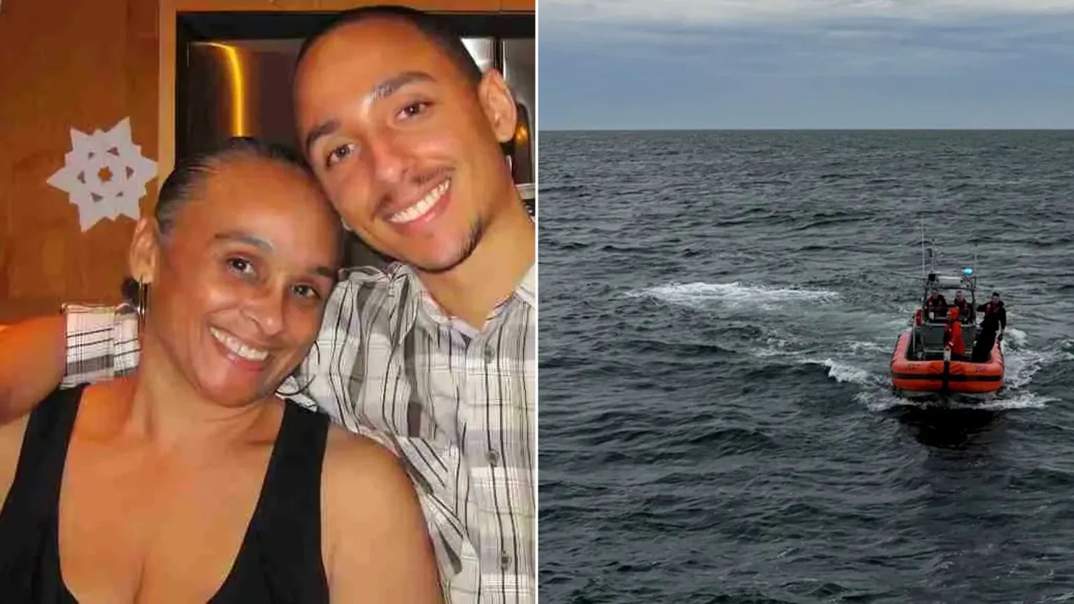 Mother and son pictured smiling before dying in US plane crash over Atlantic. Medical aircraft disappeared en route to Boston from Bermuda with four crew members.