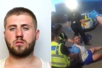 Reckless 20-year-old jailed for 32 months after driving 140mph the wrong way down motorway, ramming police cars and endangering hundreds of road users and a child.