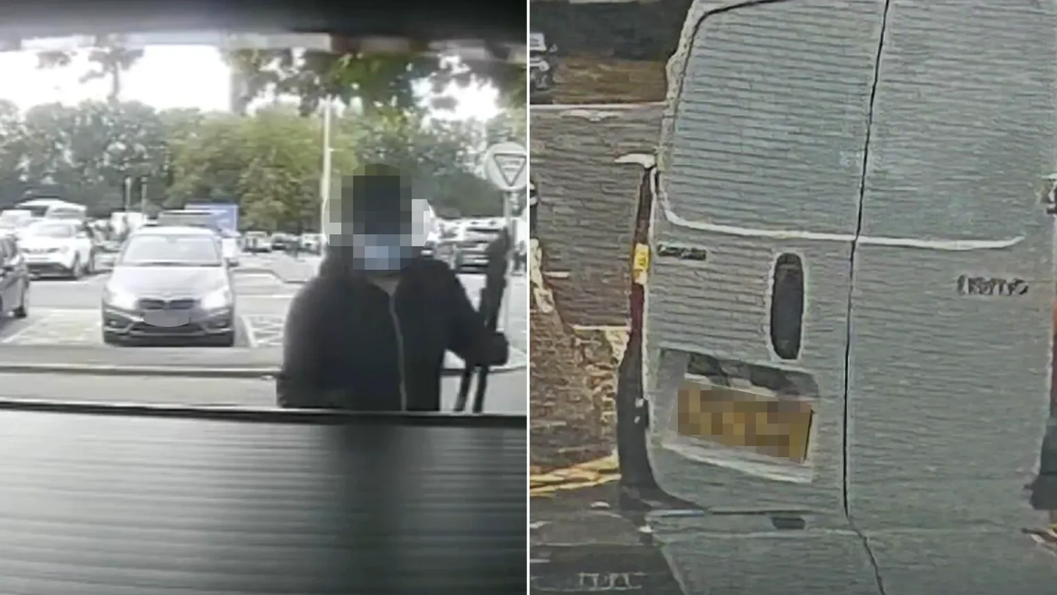 Thief in Covid mask steals tools from van at notorious Asda car park in broad daylight. Dashcam footage captures the robbery on Isle of Dogs, London.
