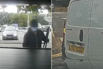 Thief in Covid mask steals tools from van at notorious Asda car park in broad daylight. Dashcam footage captures the robbery on Isle of Dogs, London.
