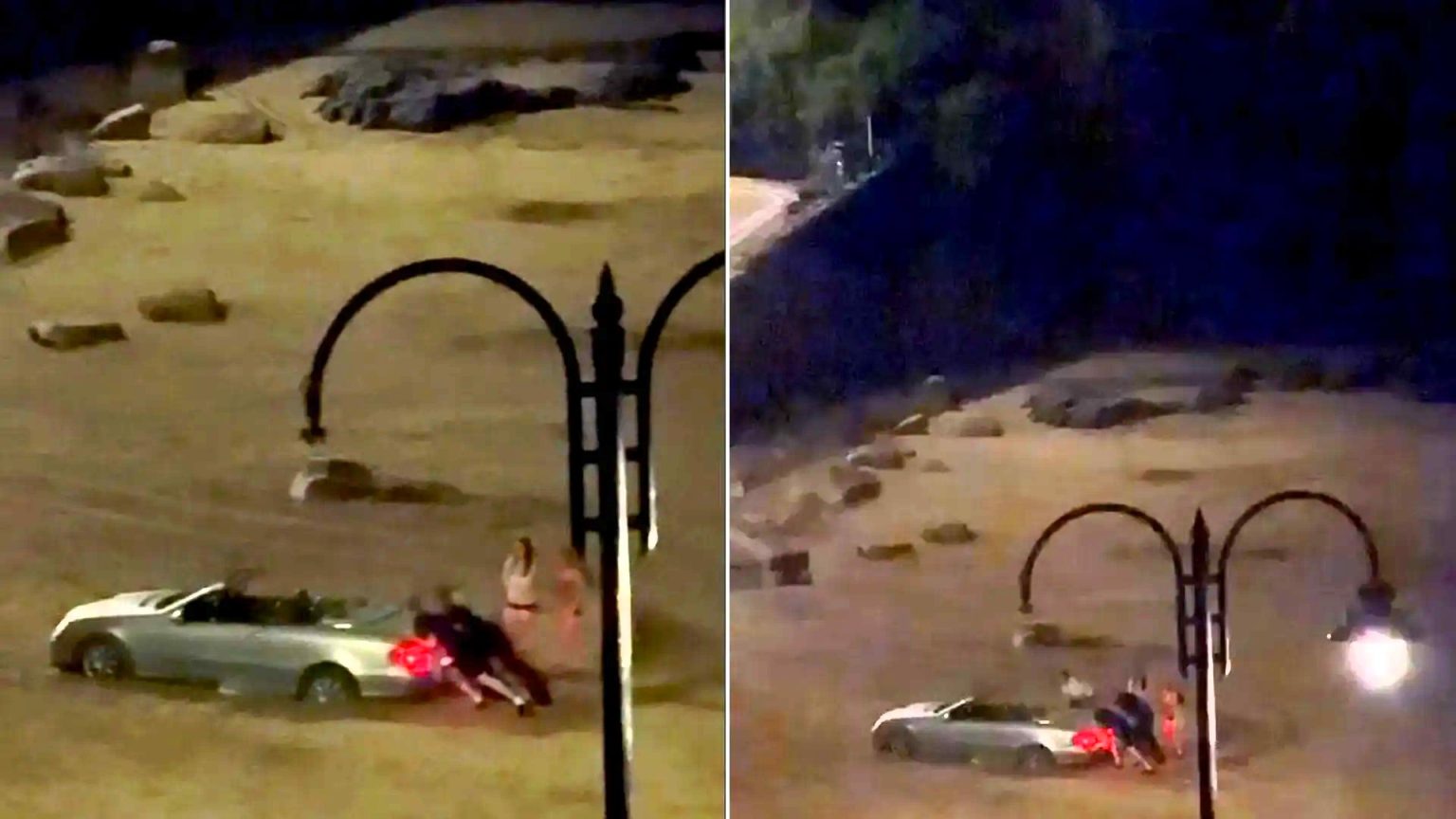 Tourist's Mercedes gets stuck on Cornish beach at 11pm in late-night mishap, sparking online ridicule from locals about the expensive car owner's lack of sense.