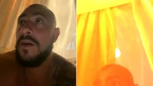 Brazilian volunteer filming selfie video captures terrifying moment suicide drone strikes building in Kharkiv, Ukraine. Four others injured in Russian attack on residential area.
