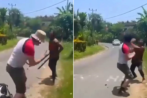 A tourist has been left with head injuries after a drunk local repeatedly battered him with a wooden club. The tourist was hit across the head in a shocking assault.