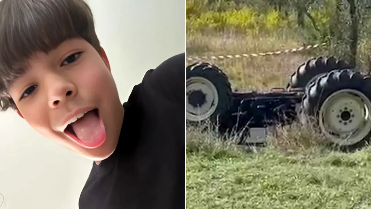 A 15-year-old boy was crushed to death when his grandfather’s tractor overturned during a joyride. Leonardo Accioli was spending the evening with friends at his.