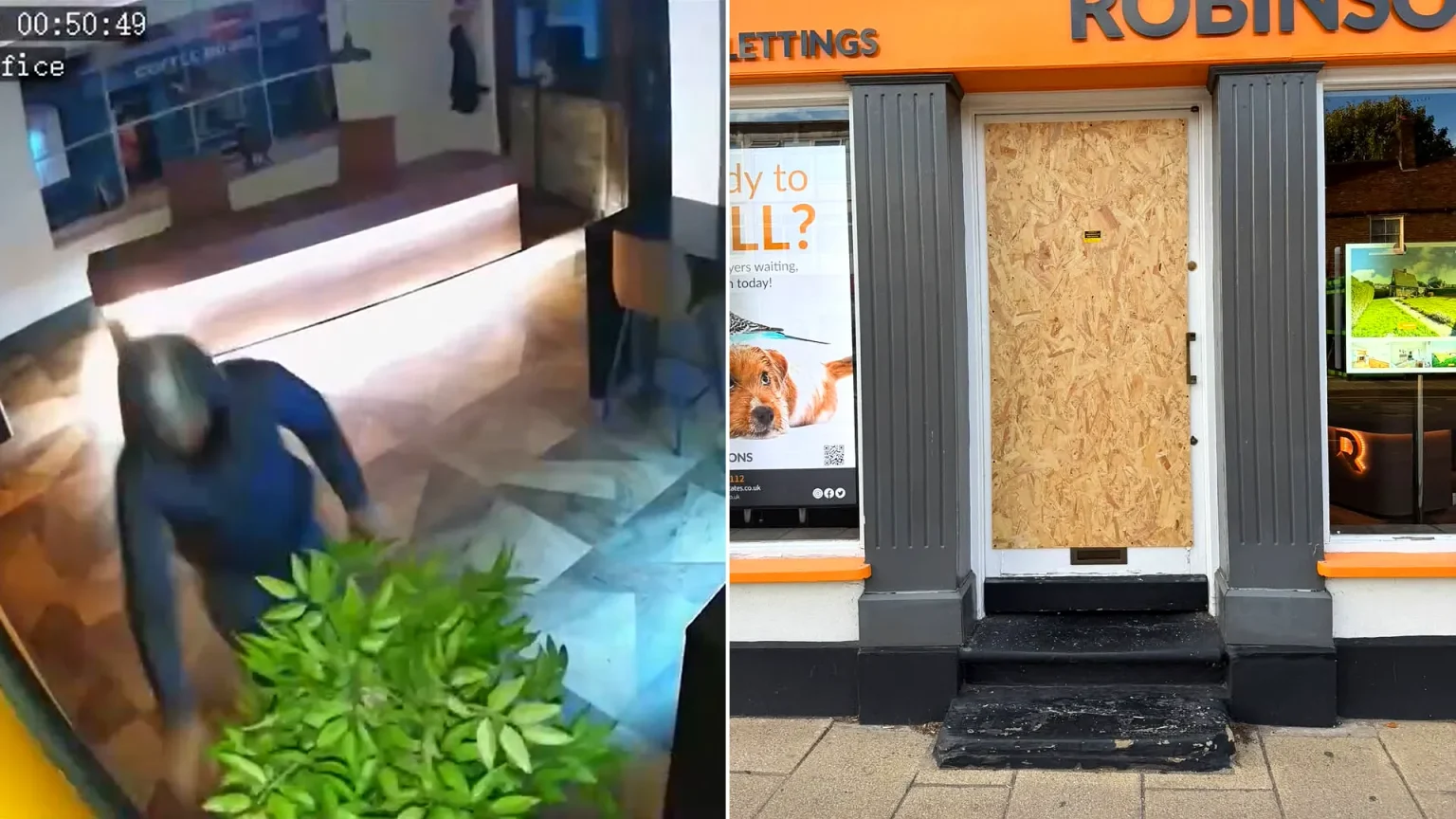 Two estate agents hit in coordinated break-ins just 18 minutes apart in Dunstable. Laptop stolen in overnight raid caught on CCTV. Police investigating.