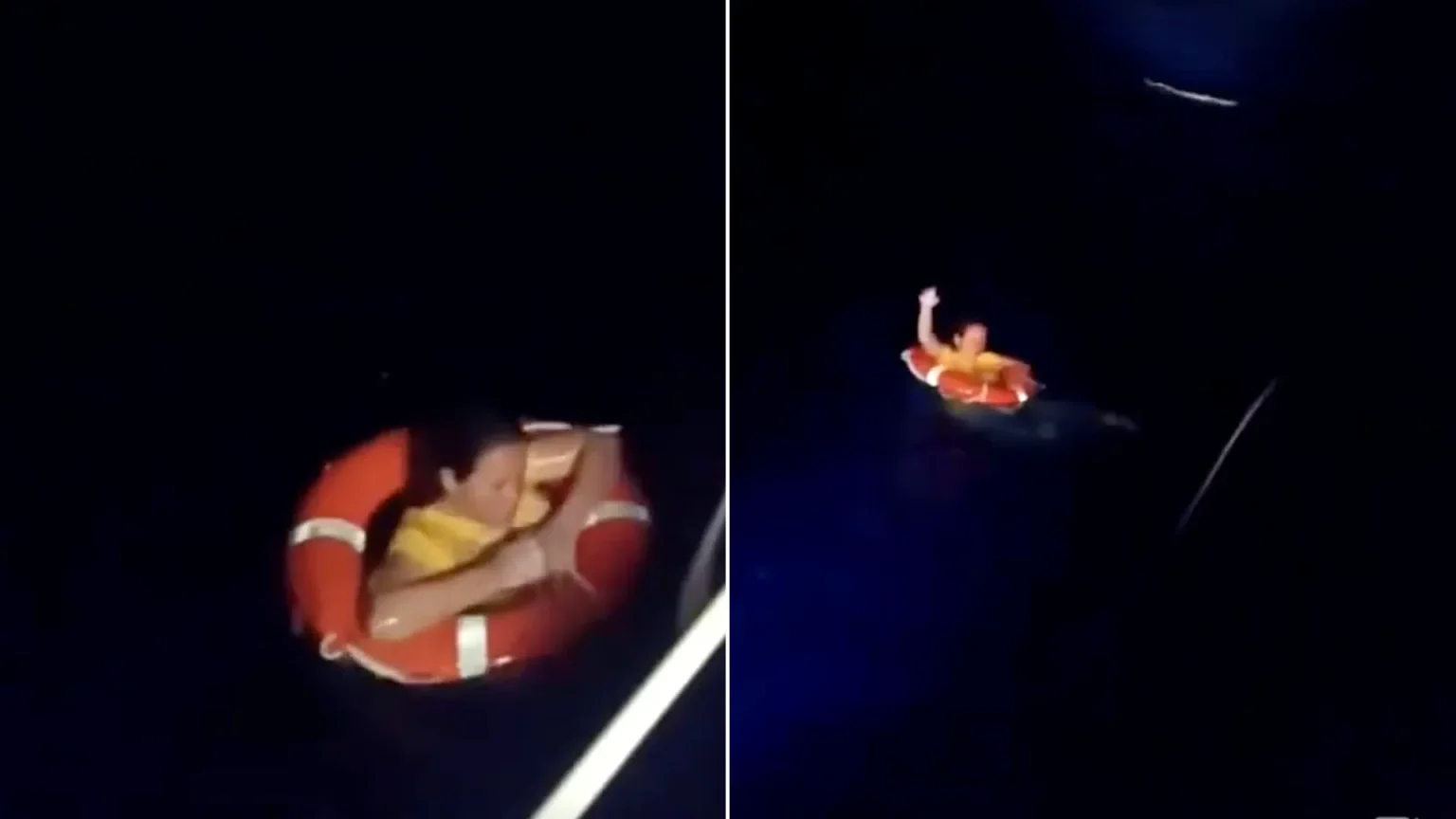 A 44-year-old woman from El Salvador was rescued alive after spending 20 hours in the sea following a jump from a cruise ship near Greece. She was found in a lifebuoy.