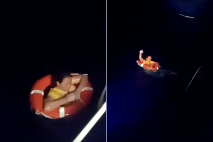 A 44-year-old woman from El Salvador was rescued alive after spending 20 hours in the sea following a jump from a cruise ship near Greece. She was found in a lifebuoy.
